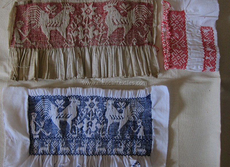 Ixtenco_embroidery_ (32 of 34).jpg - Another example of the old and new , this time with a color change, the embroiderer also added a row of deer on the bottom of the copy.